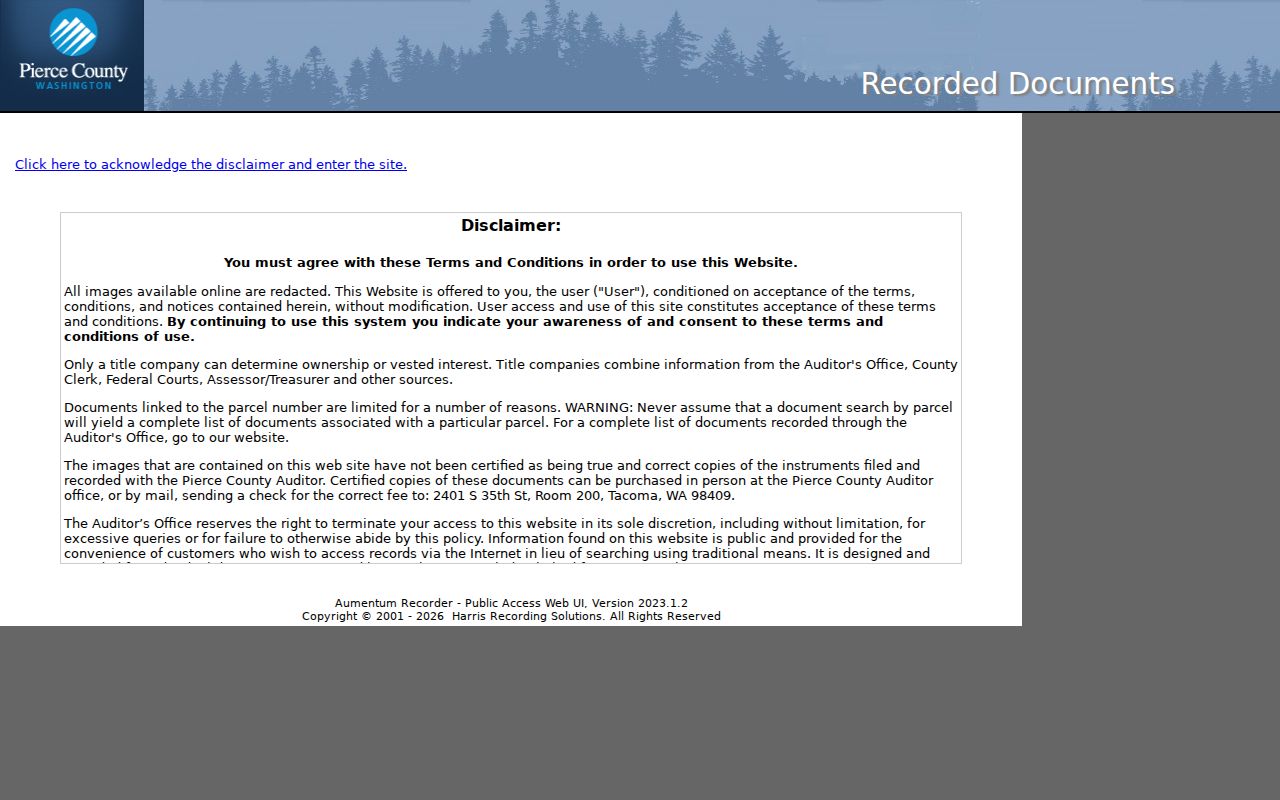 Tacoma residents directory recorded document portal